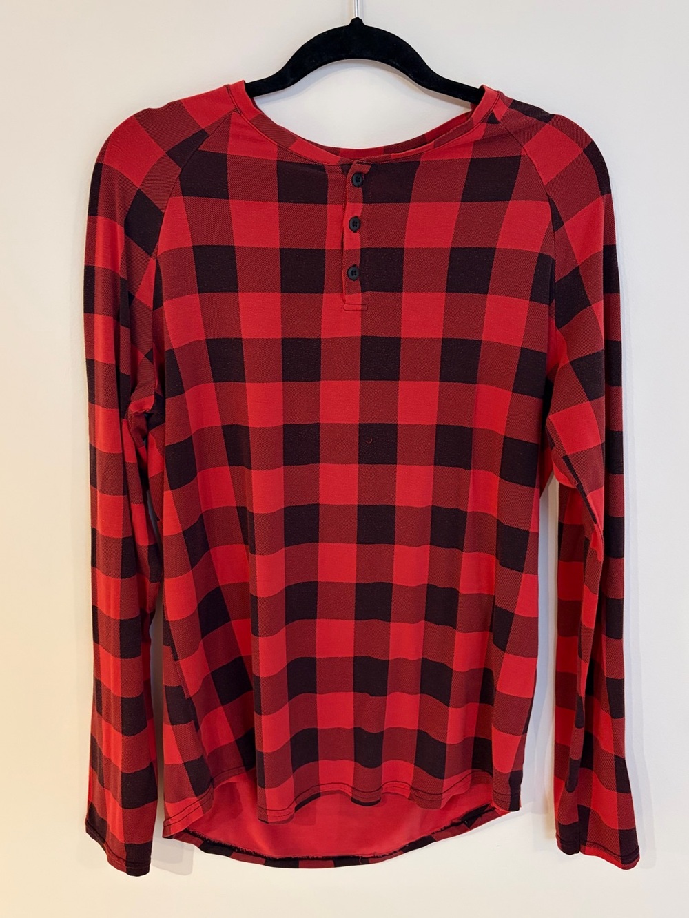 MeUndies Buffalo Plaid Modal Long Sleeve Pajama Shirt Medium